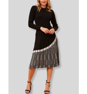 Leslie Dress Knit Prince De Galle Pleated Skirt