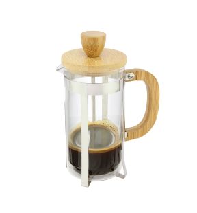 JS Gourmet - Glass French Press Coffee Maker with Bamboo Lid and Handle, 800ml Capacity