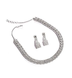 SOHI Women Silver Coloured Jewellery Set