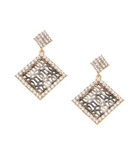 SOHI Women's Silver Filigree Drop Earrings