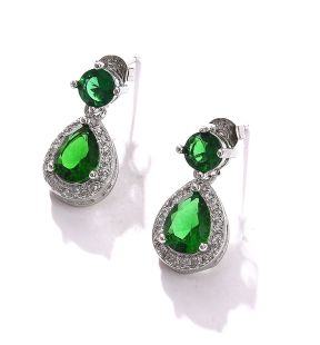 SOHI Women Green Drop Earrings