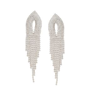 SOHI Women's Silver Bling Drop Earrings