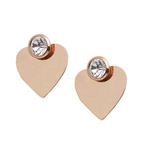 SOHI Women's Gold Heart Drop Earrings