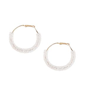 SOHI Women's White Bling Hoop Earrings