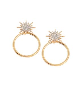 SOHI Women's Gold Celestrial Drop Earrings