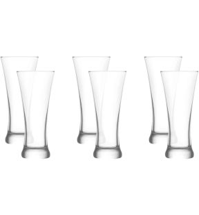 LAV - Set of 6 Beer Glasses, 380mL Capacity, Dishwasher Safe