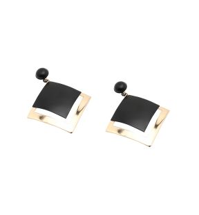 SOHI Women's Black Contrast Drop Earrings