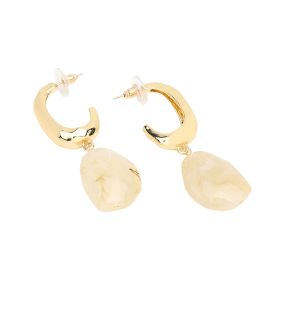 SOHI Women's White Marble Drop Earrings