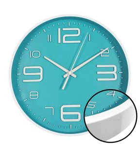 Hauz - Round Wall Clock, 10" Diameter, Quartz Precision, Blue