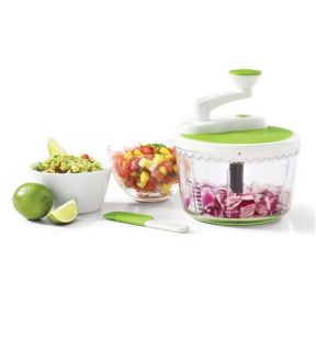 Starfrit - 2 Speed Manual Food Chopper, Non-Slip Base, Green