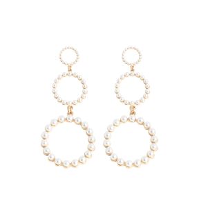 SOHI Women's White Snowball Drop Earrings