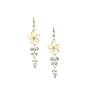 SOHI Women's Embellished Flower Drop Earrings