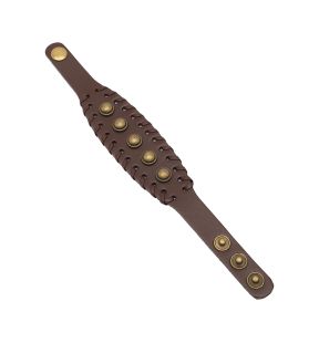 SOHI Women's Brown Studded Leather Bracelet