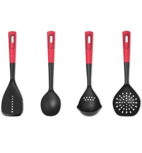 Starfrit - 4 Piece Kitchen Utensil Set, Heat Resistant, Red