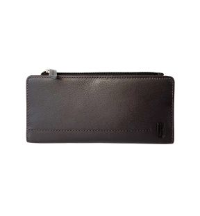 Ladies Slim Clutch Wallet With Top Zipper