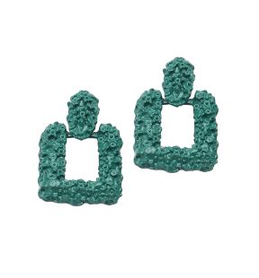 SOHI Women's Green Corroded Drop Earrings