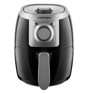 Chefman TurboFry 2L Compact Air Fryer with Adjustable Temperature Control, 30 Minutes Timer and Dishwasher Safe Basket Black