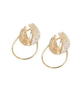 SOHI Women's Gold Dented Drop Earrings