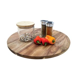 JS Gourmet - Acacia Wood Turntable with 3 Cheese Tools