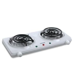 Toastess THP433 Portable Double Burner Cooktop White