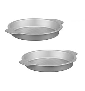 Starfrit - Set of 2 The Rock Wave Round Baking Pan, 9" Diameter, Carbon Steel