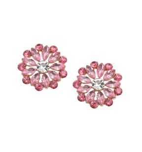 SOHI Women's Pink Flower Stud Earrings