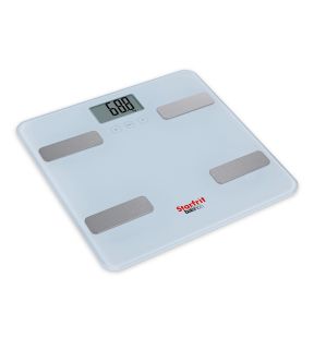 Starfrit - Tempered Glass Electronic Personal Scale with Body Analysis, Maximum Capacity of 150kg