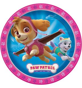 Paw Patrol Girl 9 Inch Plates [8 Per Pack]