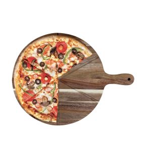 JS Gourmet - Acacia Wood Pizza Board with Slicing Groove