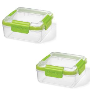 LocknLock - Set of 2 EasyLunch Double Sandwich Containers, 946mL Capacity, Green