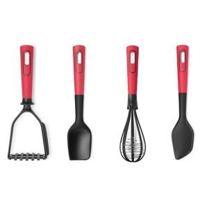 Starfrit - 4 Piece Kitchen Utensil Set, Heat Resistant, Red