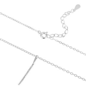 5A Cubic Zirconia Vertical Bar Pendant Necklace