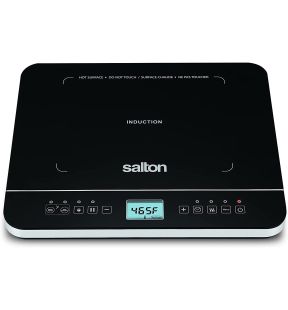 Salton ID1880 Portable Induction Cooktop with Digital Display and Temperature Probe Black