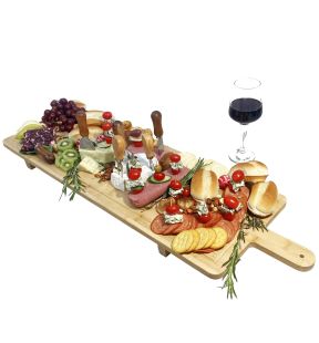 JS Gourmet - Large Charcuterie Board on Stand, Made of Bamboo