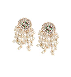 SOHI Women's White Royal Drop Earrings