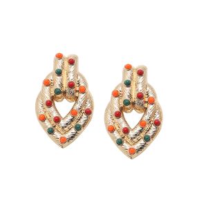 SOHI Women's Gold Regal Drop Earrings