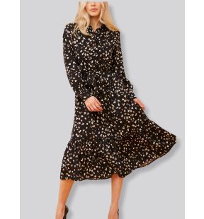 Renee Maxi Shirt Dress Printed Black