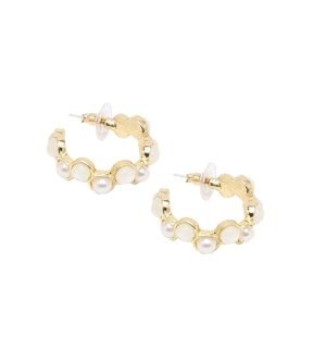 SOHI Women's White Swirl Hoop Earrings