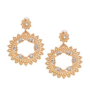 SOHI Women's Gold Circular Drop Earrings