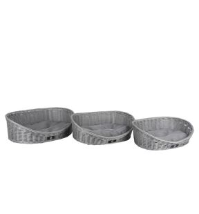 Jessar - Set of 3 Pet Beds With Cushion, Gray