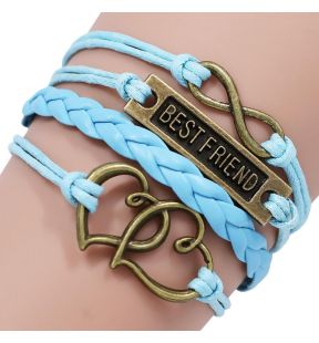 Braided Infinity Heart Best Friend Bracelet [Blue]