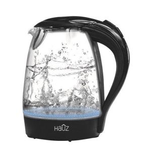 Hauz AKL4455  LED Illuminated Black Glass Kettle 7 Cups 1.7 Liters