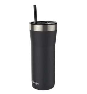 Contigo - Insulated Stainless Steel Tumbler with Splash-Proof Lid and Straw, 946ml Capacity, Black