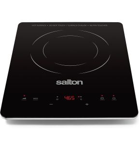 Salton Portable Induction Cooker with LED Display Cool Touch and 8 Temperature Settings Black