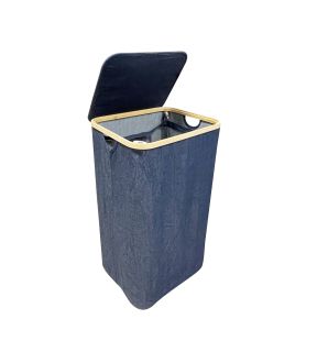 Jessar - Laundry Basket with Inner Bag and Lid, Denim