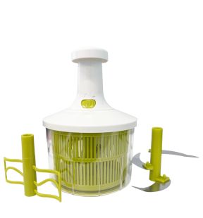 JS Gourmet - 3 in 1 Chopper, Salad Spinner and Mixer, 1850ml Capacity, Green