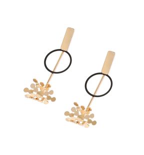 SOHI Women's Gold Geometric Drop Earrings