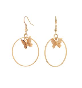 SOHI Women's Gold  Butterfly Drop Earrings