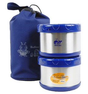 Whale / Sun Kung Thermal Lunch Kit |K1000B| 0.50L x 2-pc, incl carrying bag