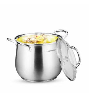 Charms Stainless-Steel High Pot with Glass Lid |24JRC20| 24cm